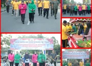 Yuk Intip Keseruan, Jalan Santai dan Senam Bersama TNI-Polri yang Digelar Polres Inhu