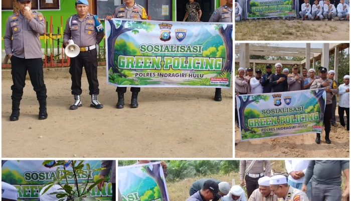 Polsek Peranap” Gerakan Cinta Lingkungan Dan Peduli Hutan, Dipompes Alhusna Indragiri dan Majelis Zikir Darul Muklasin Peranap
