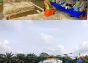 “Nadi Ekonomi Baru Segera Terbentang: Helikopter Polda Riau Mendarat di Dusun III Pantau Rencana Jembatan”